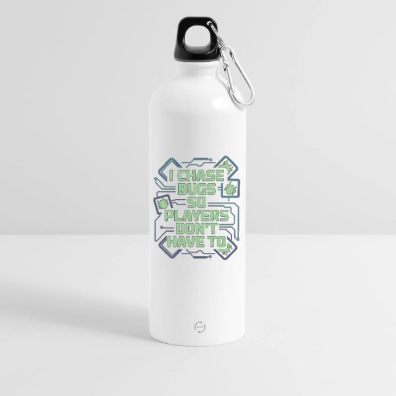 Game Developer I Chase Bugs So Game Programmer Trinkflasche mit Karabiner 750 ml