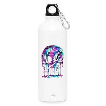 Neon Tropfhelm Kunst - Water Bottle with carabiner 750 ml - white - Front