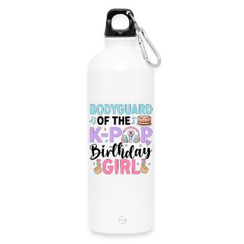 Garde du corps de la fille d’anniversaire de la K-Pop - Gourde en inox avec mousqueton 750 ml - blanc - Devant