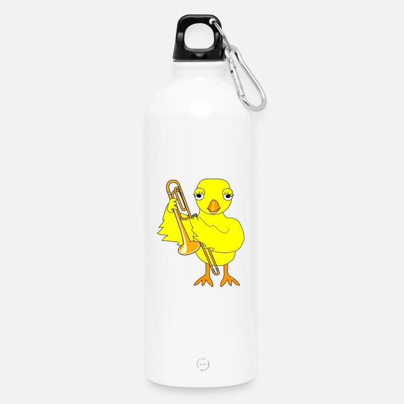 Poussin trombone - Gourde en inox avec mousqueton 750 ml - blanc