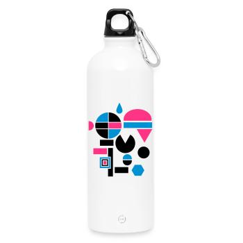 Différentes formes géométriques - Gourde en inox avec mousqueton 750 ml - blanc - Devant