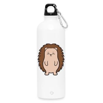 Igel - Trinkflasche mit Karabiner 750 ml - Weiß - Vorne
