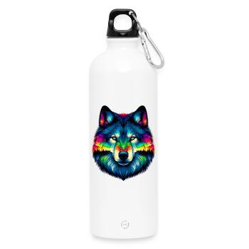 Loup - Gourde en inox avec mousqueton 750 ml - blanc - Devant