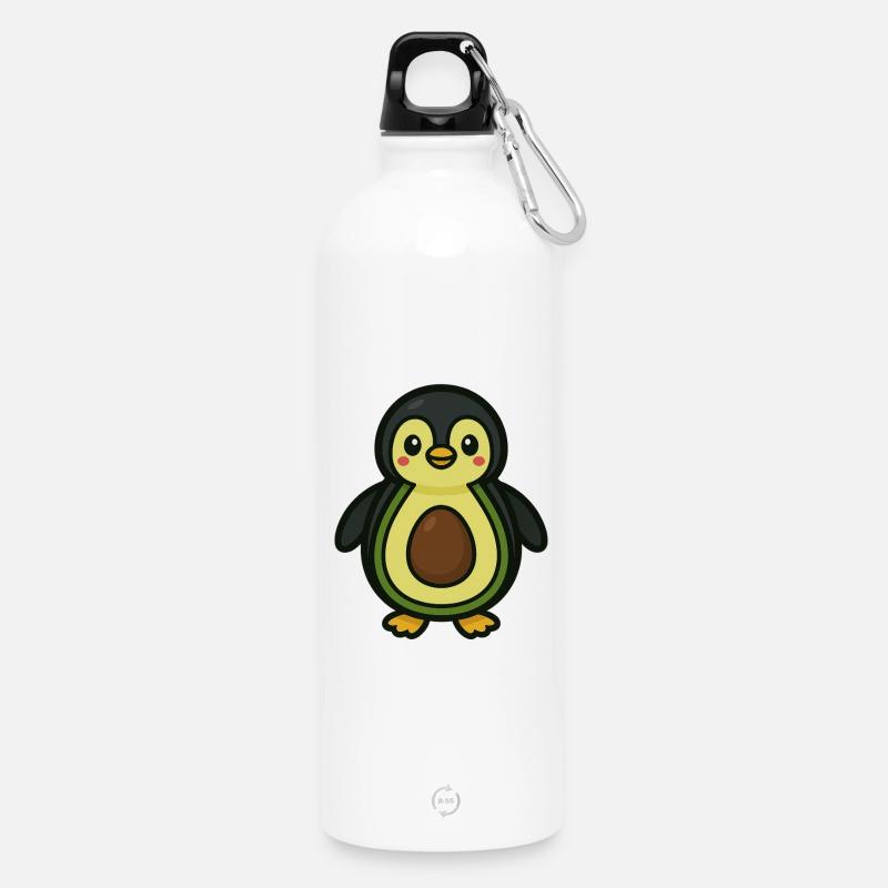 Pingucado - Gourde en inox avec mousqueton 750 ml - blanc