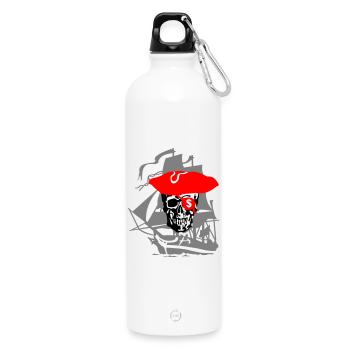 Pirate - Water Bottle with carabiner 750 ml - white - Front