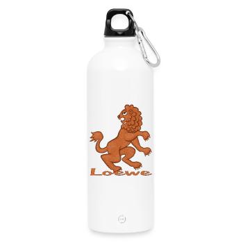 Signe du zodiaque Lion - Gourde en inox avec mousqueton 750 ml - blanc - Devant