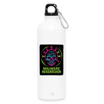 Cybersicherheit: Malware-Forscher - Trinkflasche mit Karabiner 750 ml - Weiß - Vorne