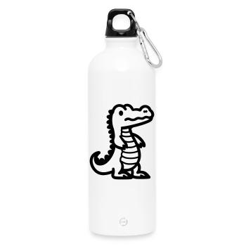 alligator - Water Bottle with carabiner 750 ml - white - Front