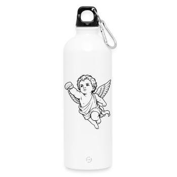 Motif du poing ange du chérubin volant - Gourde en inox avec mousqueton 750 ml - blanc - Devant