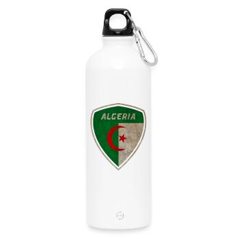 Algeria Coat of Arms Vintage / Gift Algiers - Water Bottle with carabiner 750 ml - white - Front