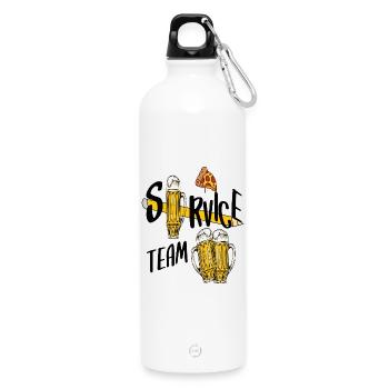 Service team beer - Water Bottle with carabiner 750 ml - white - Front