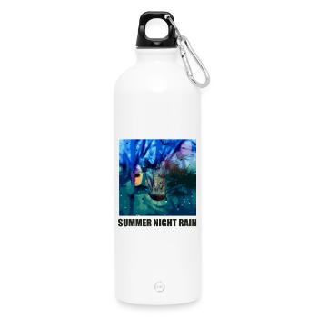 Summer Night Rain Wings Drops - Water Bottle with carabiner 750 ml - white - Front