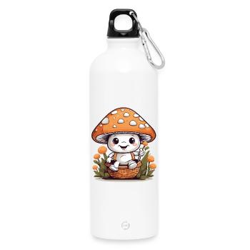 Champignon sucré - Gourde en inox avec mousqueton 750 ml - blanc - Devant