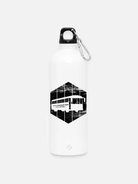 Bus - Trinkflasche mit Karabiner 750 ml - Weiß