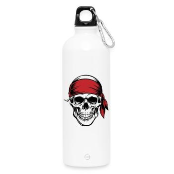 Crâne de pirate - Gourde en inox avec mousqueton 750 ml - blanc - Devant