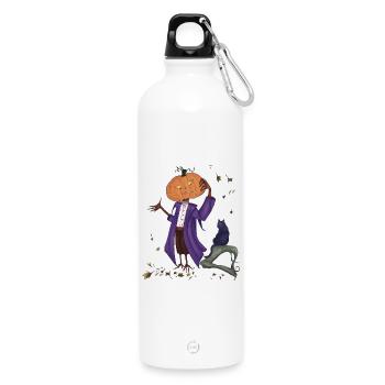 Citrouille fringante en manteau violet - Gourde en inox avec mousqueton 750 ml - blanc - Devant
