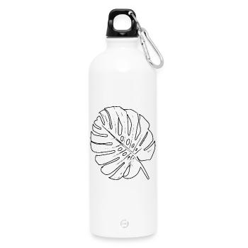 Contour de la feuille de Monstera - Gourde en inox avec mousqueton 750 ml - blanc - Devant