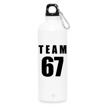 Team 67 - Water Bottle with carabiner 750 ml - white - Front