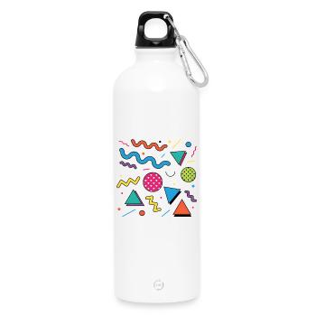 Géométrie néon : formes brillantes - Gourde en inox avec mousqueton 750 ml - blanc - Devant