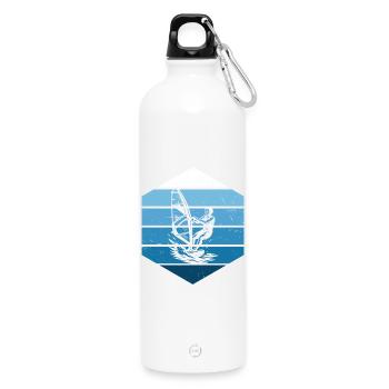 Windsurfing style for every occasion - Water Bottle with carabiner 750 ml - white - Front