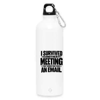 Witziges Bürohumor Meeting E-Mail Design - Trinkflasche mit Karabiner 750 ml - Weiß - Vorne