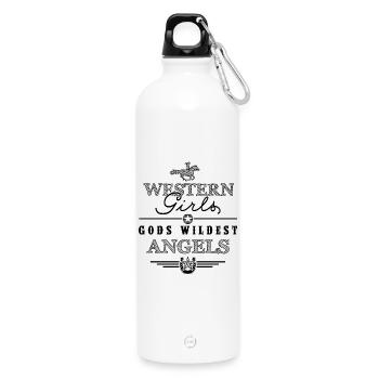 Western Girls - Gods Wildest Angels - Water Bottle with carabiner 750 ml - white - Front