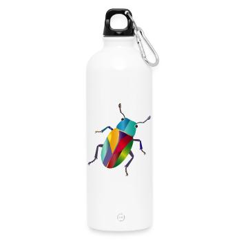 Bunter Juwelkäfer Regenbogen Stil - Water Bottle with carabiner 750 ml - white - Front