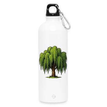 Weeping Willow Graphic - Water Bottle with carabiner 750 ml - white - Front