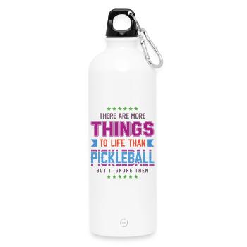 Pickleball - Water Bottle with carabiner 750 ml - white - Front
