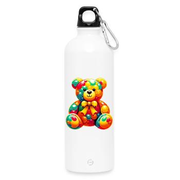 Bear - Water Bottle with carabiner 750 ml - white - Front