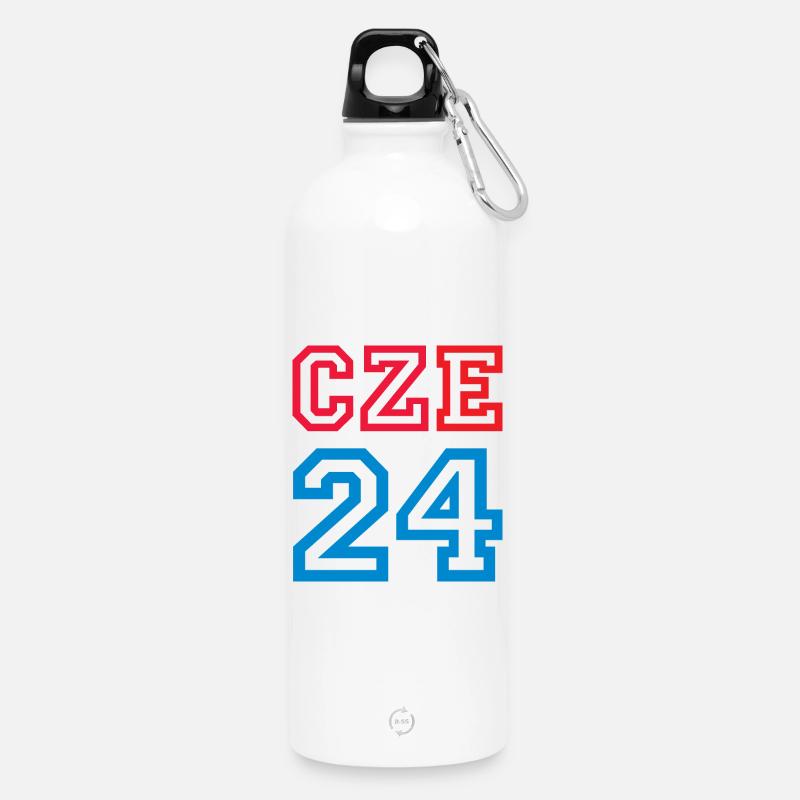 Czech Republic Tschechien - Trinkflasche mit Karabiner 750 ml - Weiß