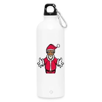 Eine Umarmung vom Weihnachtsmann - Trinkflasche mit Karabiner 750 ml - Weiß - Vorne