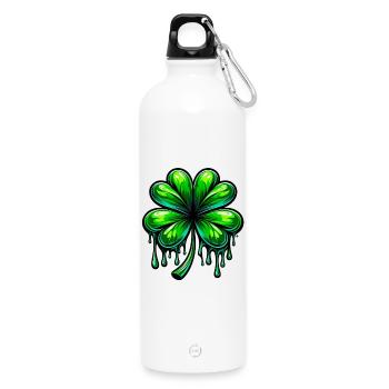 Trèfle à quatre feuilles - Gourde en inox avec mousqueton 750 ml - blanc - Devant