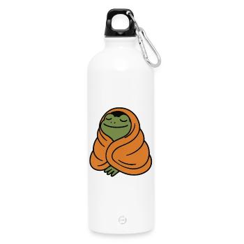 Grenouille douillette - Gourde en inox avec mousqueton 750 ml - blanc - Devant