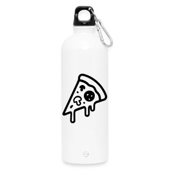 Icône de tranche de pizza - Gourde en inox avec mousqueton 750 ml - blanc - Devant