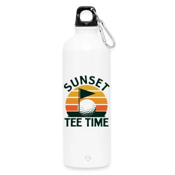 Golf Golfen Retro - Trinkflasche mit Karabiner 750 ml - Weiß - Vorne