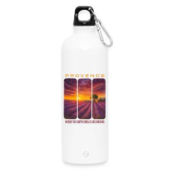 Lavender Provence - Water Bottle with carabiner 750 ml - white - Front