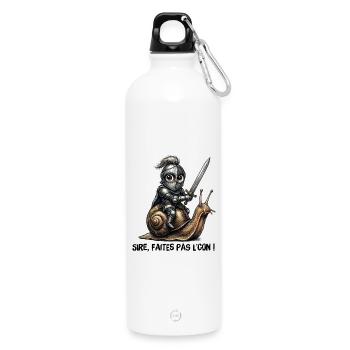 Sire, faites pas l'con ! - Gourde en inox avec mousqueton 750 ml - blanc - Devant
