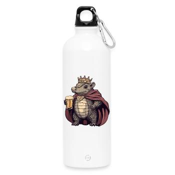 Armadillo Beer King - Water Bottle with carabiner 750 ml - white - Front