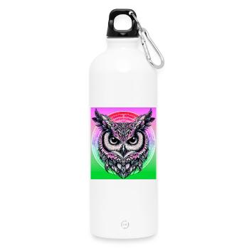 Eule - Trinkflasche mit Karabiner 750 ml - Weiß - Vorne