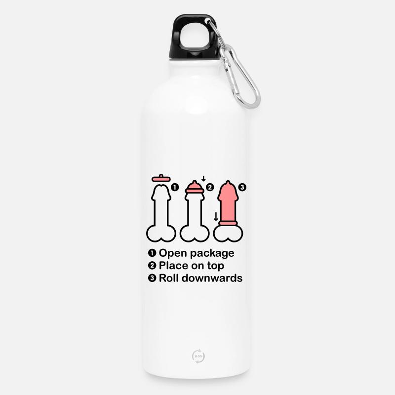 manuel de Condom - Gourde en inox avec mousqueton 750 ml - blanc