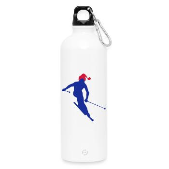 sport d`hiver - Gourde en inox avec mousqueton 750 ml - blanc - Devant