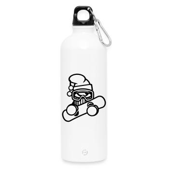 snowboarder schnee winter - Trinkflasche mit Karabiner 750 ml - Weiß - Vorne