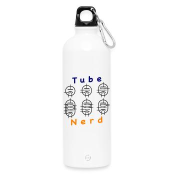 Vacuum Tube Nerd - Water Bottle with carabiner 750 ml - white - Front
