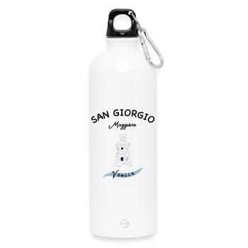 Phare de Venise, Île Majeure de San Giorgio - Gourde en inox avec mousqueton 750 ml - blanc - Devant