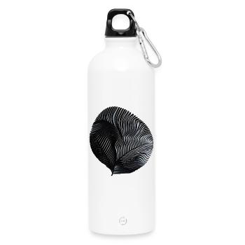 Schwarz-Weiße Rippenspirale - Trinkflasche mit Karabiner 750 ml - Weiß - Vorne