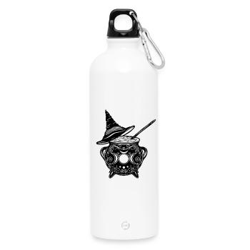 Witch's Cauldron Witch's Hat Witches Walpurgis Night - Water Bottle with carabiner 750 ml - white - Front