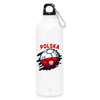 Polish football - Water Bottle with carabiner 750 ml - white - Front