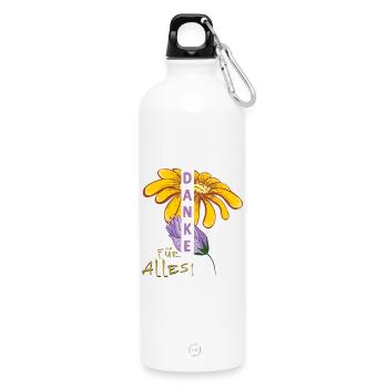 Merci pour tout - Gourde en inox avec mousqueton 750 ml - blanc - Devant