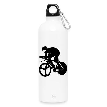 Racer - Water Bottle with carabiner 750 ml - white - Front